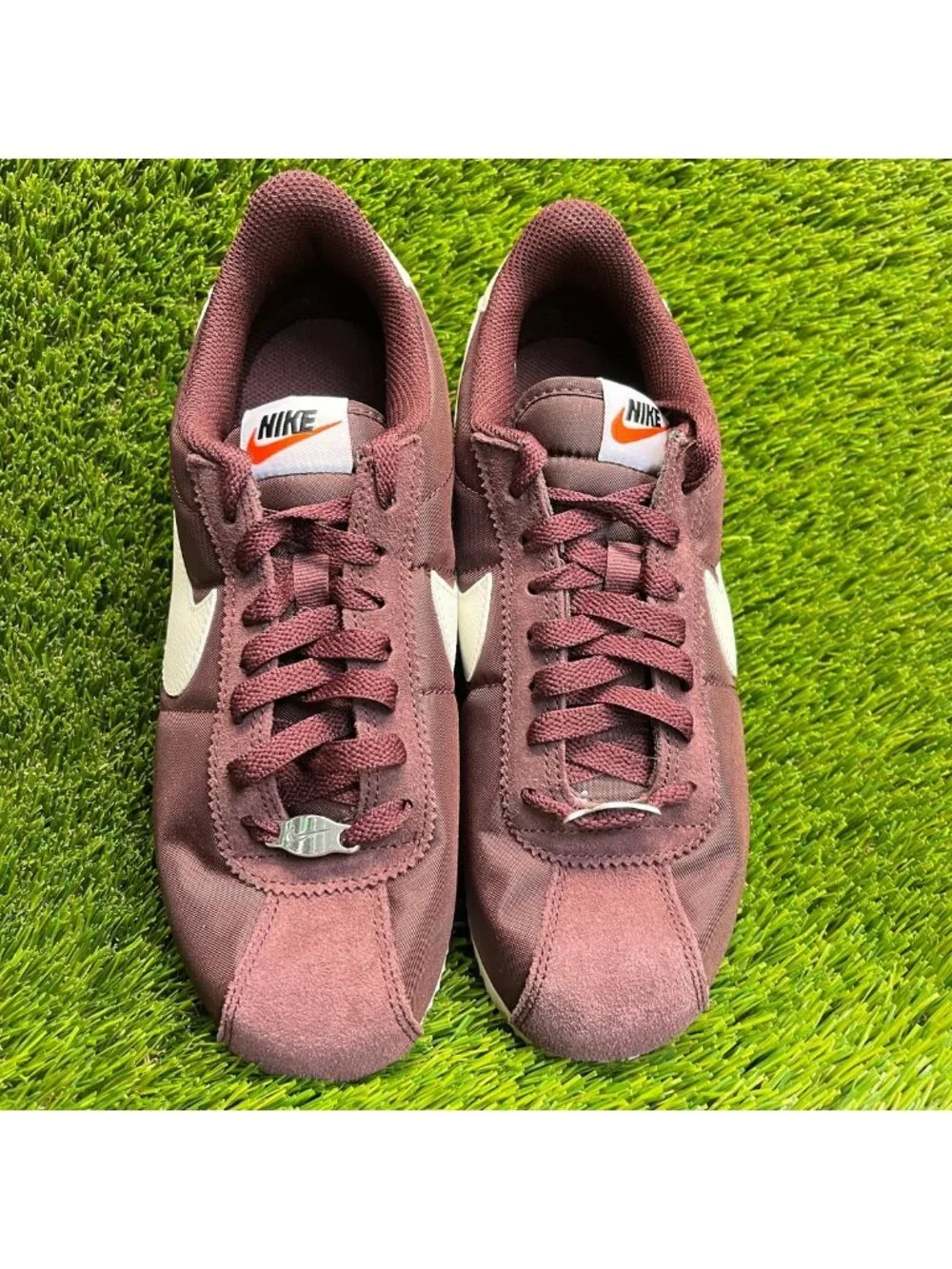 Nike Cortez Textile Womens Size 8 Burgundy Athletic Lifestyle Shoes Sneakers
